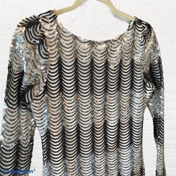 CHARLOTTE RUSSE Flat Sequin Striped Dress, sz Med - Picture 8 of 12